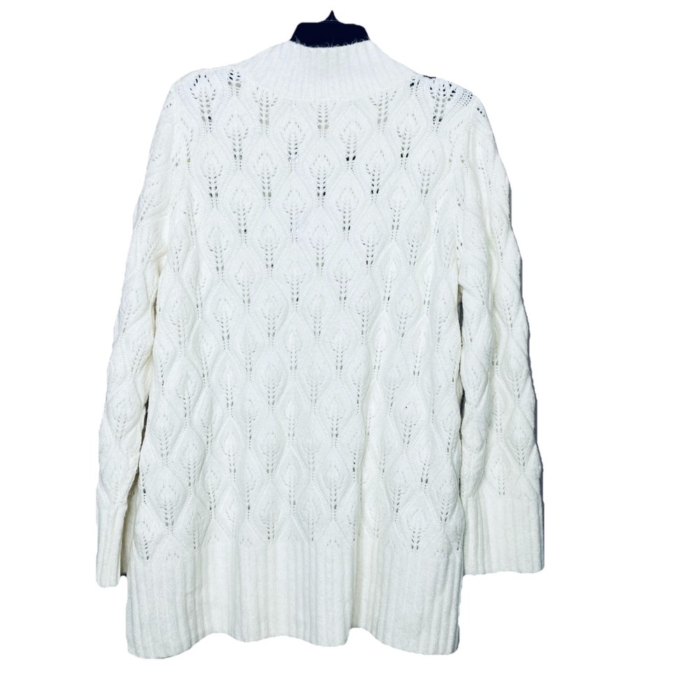 Soft Surroundings Women's 1X Ensley Button Detail Cutout Knit Tunic Sweater Soft - Picture 2 of 13